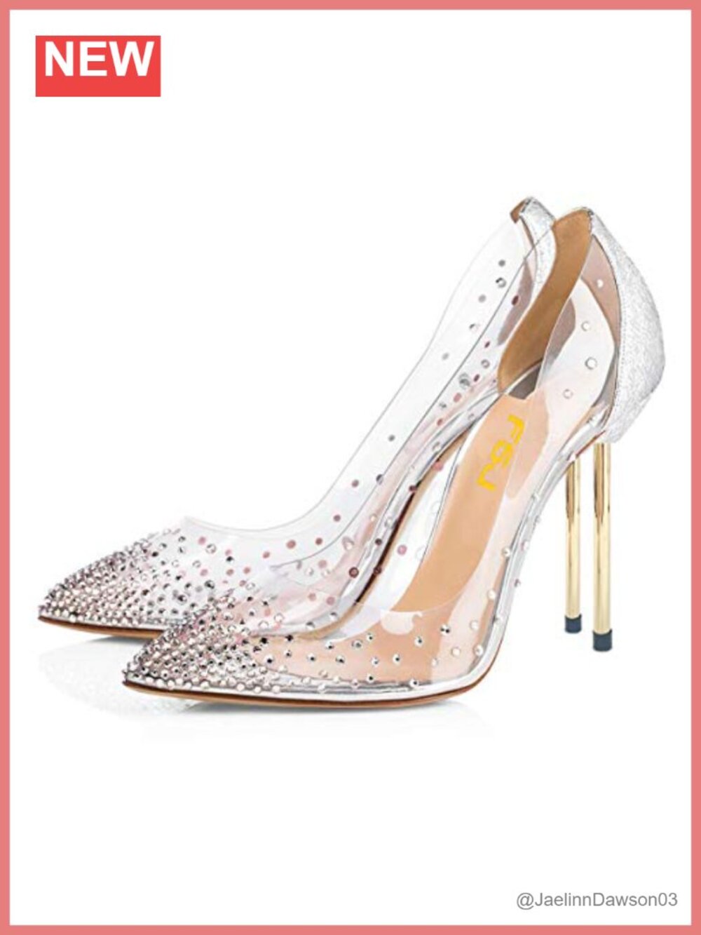 Studded Pointed Toe Transparent High Heel Pumps with Bowknot